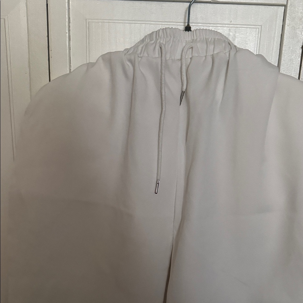 Men's White Button-Trim Casual Tunic Shirt with white pants set size xl - Picture 6 of 7